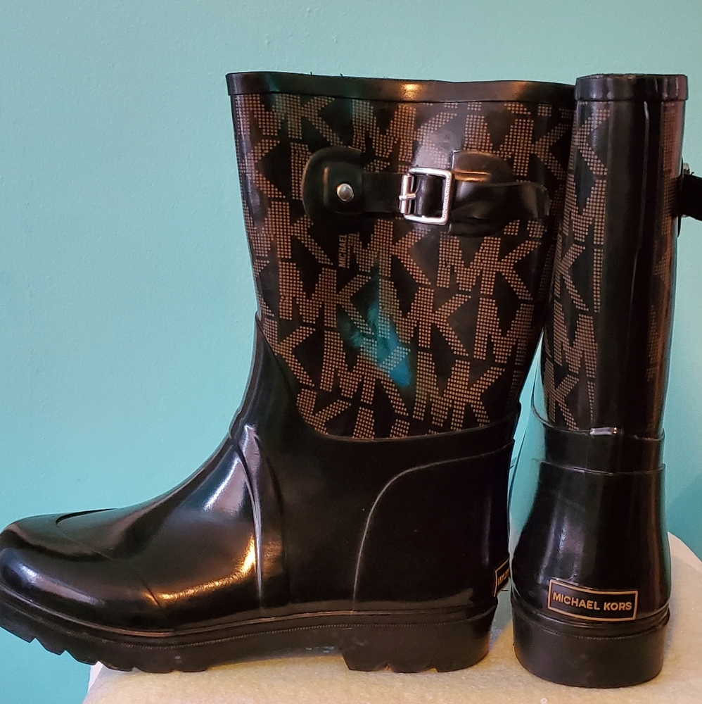Michael Kors MK Rain Boots Black